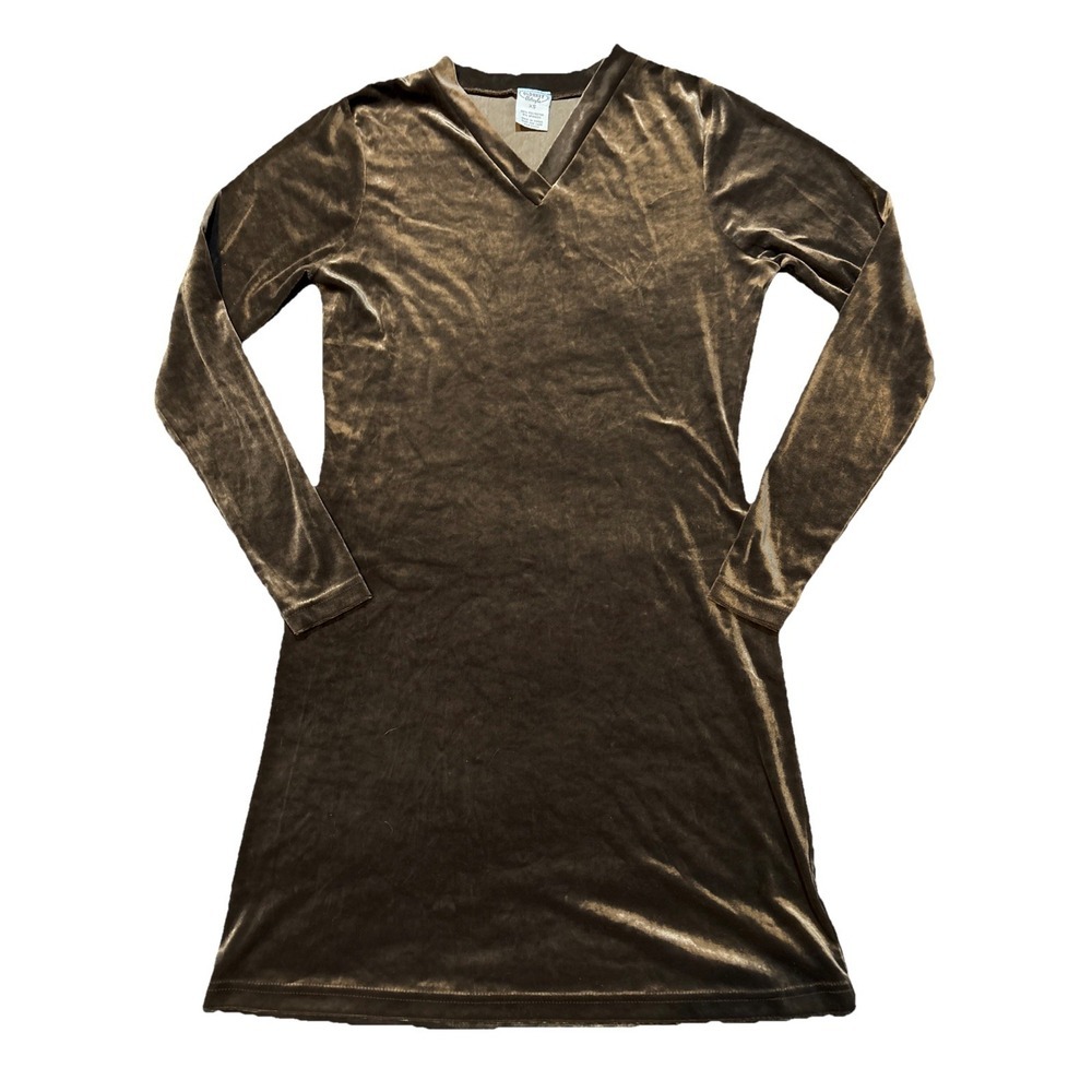 Vintage Chocolate Brown Velvet Old Navy Dress Womens XS Fall Fashion 90s Y2K